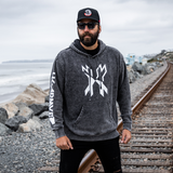 HK Army Split Hoodie - Acid Wash White