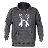 HK Army Split Hoodie - Acid Wash White