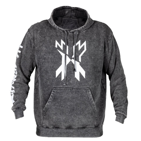 HK Army Split Hoodie - Acid Wash White