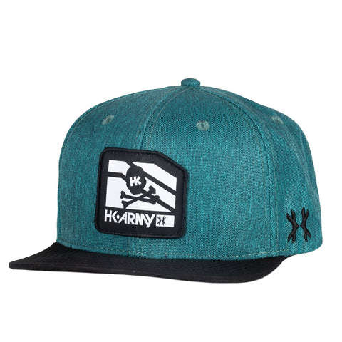 HK Army Cap - Clip Snapback Hat - Black/Teal