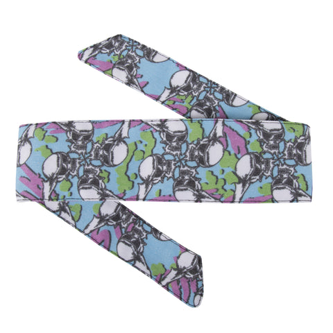 HK Army Vintage Hostilewear Headband Skulls blue / pink