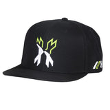 HK Army Cap - Split Snapback Hat - Black/Green/White