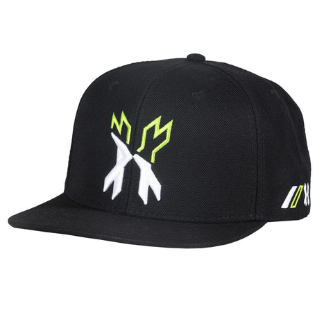 HK Army Cap - Split Snapback Hat - Black/Green/White