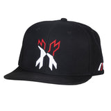 HK Army Cap - Split Snapback Hat - Black/White/Red