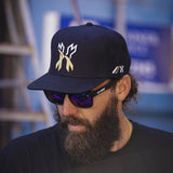 HK Army Cap - Split Snapback Hat - Black/Gold/White