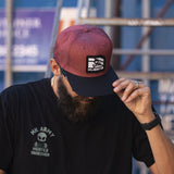 HK Army Cap - Clip Snapback Hat - Black/Burgundy