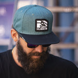 HK Army Cap - Clip Snapback Hat - Black/Teal