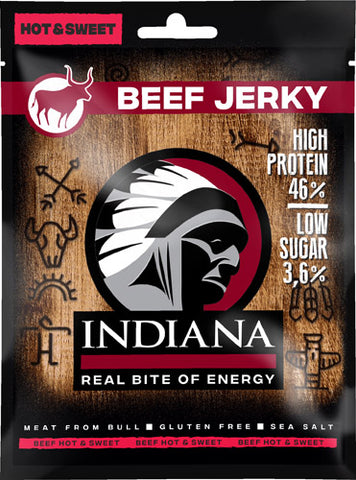 Indiana Beef Jerky Hot&Sweet- Trockenfleisch für Sport und Freizeit