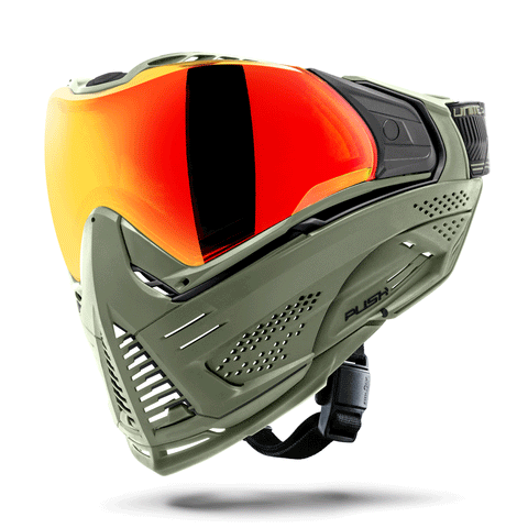 HK Army Push Unite MKII Paintball Maske - Raptor (Olive/Black) - Red Lens