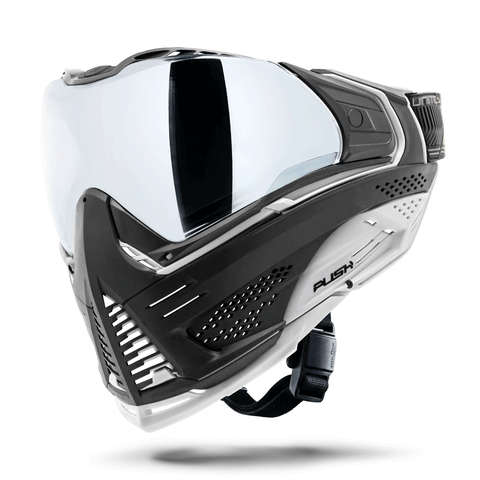 HK Army Push Unite MKII Paintball Maske -Seeker (Black/White) - Silver Lens