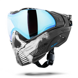 HK Army Push Unite MKII Paintball Maske - Warlord Soul - White Skull - Blue Lens