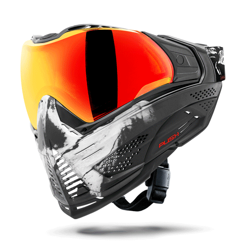 HK Army Push Unite MKII Paintball Maske - Warlord Viper - white Skull - Fire Lense