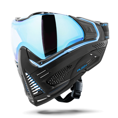 HK Army Push Unite MKII Paintball Maske - Vortex (Black/Blue) - Blue Lens