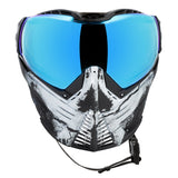 HK Army Push Unite MKII Paintball Maske - Warlord Soul - White Skull - Blue Lens
