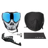 HK Army Push Unite MKII Paintball Maske - Warlord Soul - White Skull - Blue Lens