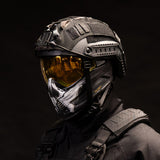 HK Army Push Unite MKII Paintball Maske - Warlord Enforcer -White Skull - Gold Lens