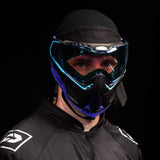 HK Army Push Unite MKII Paintball Maske - Nebula (Black/Turq/Purple) - Blue Lens