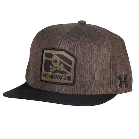 HK Army Cap - Clip Snapback Hat - Black/Tan